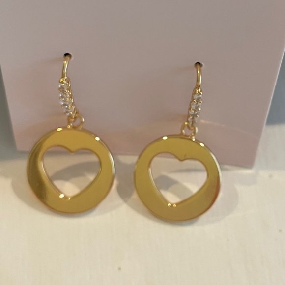 Kate Spade New York Heart Symbol Drop/ Dangle Earrings Gold Plated - Picture 4 of 13